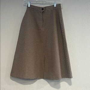 Classic Brown Checkered Skirt